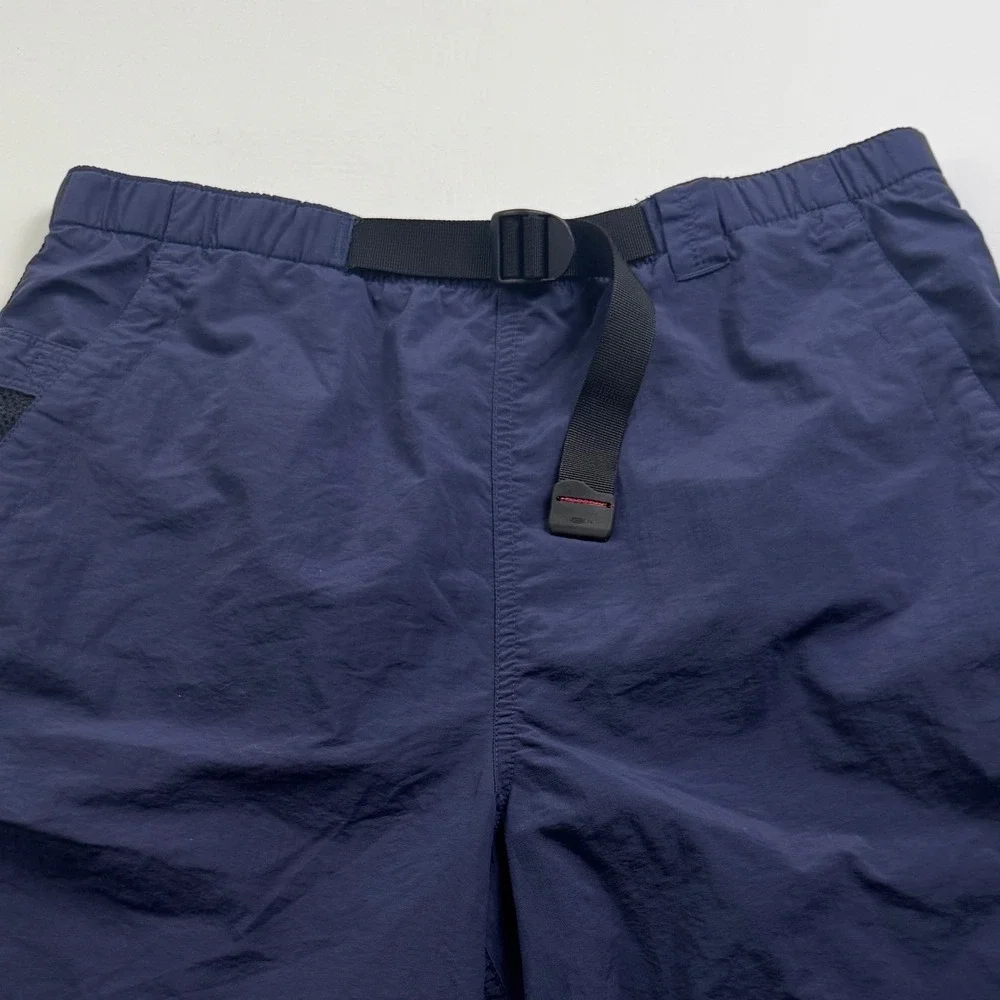 The North Face Mens Class V Belted Hiking Shorts Navy Blue Nylon M Long V608546